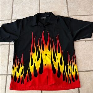 Y2K flames  double side dragonfly shirt